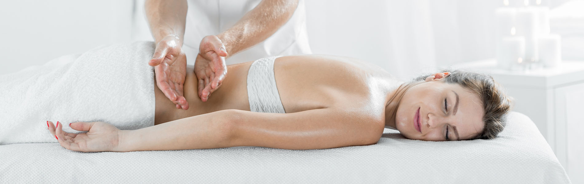 Woman enjoying a relaxing massage.
